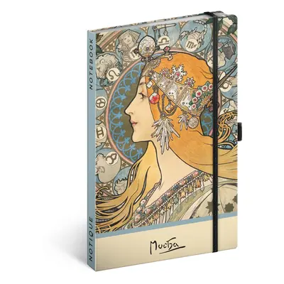 NOTIQUE Notes Alfons Mucha – Zodiak, tečkovaný, 13 x 21 cm