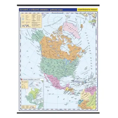 Severní a střední Amerika - školní nástěnná politická mapa 1:10 mil./96x126,5 cm