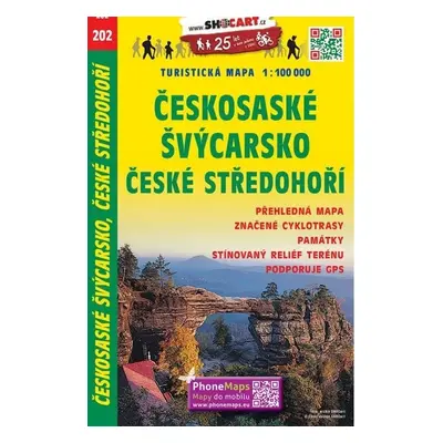 SC 202 Českosaské Švýcarsko, České středohoří 1:100 000