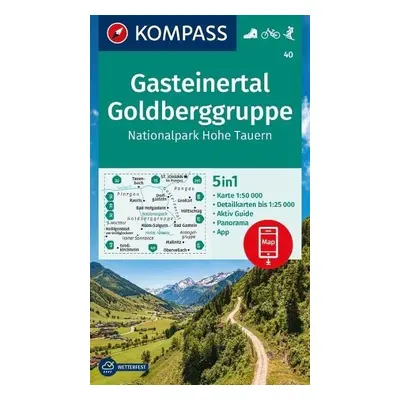 Gasteinské údolí, Goldberg Group, Národní park Vysoké Taury 1:50 000 / turistická mapa KOMPASS 4