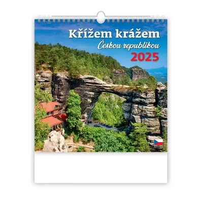 Kalendář nástěnný 2025 - Křížem krážem Českou republikou