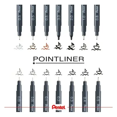 Pent.S20P-C30A Dokumentní Popisovač Černý 3,0Mm