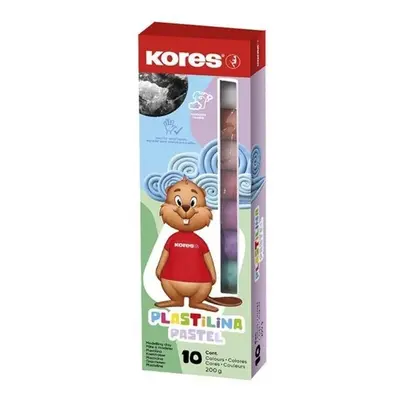 Kores Plastelína Pastel (modelína), 10 pastelových barev po 20 g