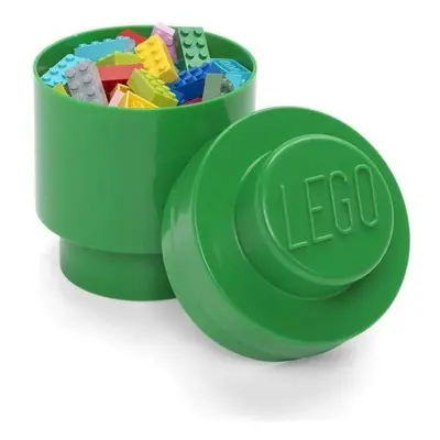 Úložný box LEGO kulatý - tmavě zelený