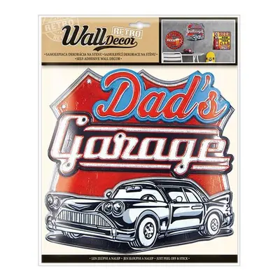 Wall decor Retro Dads Garage - samolepící dekorace 30,5x38 cm