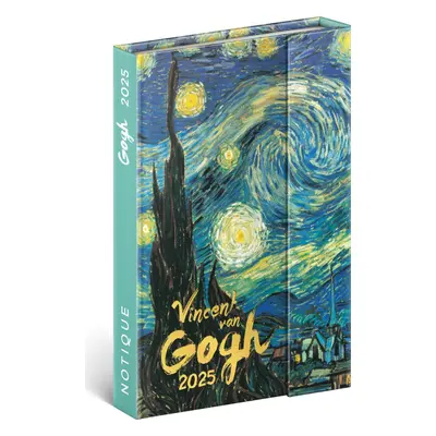 NOTIQUE Týdenní magnetický diář Vincent van Gogh 2025, 11 x 16 cm