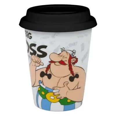 Asterix a Obelix Hrnek porcelánový cestovní s víčkem 420 ml - Obelix Big Boss