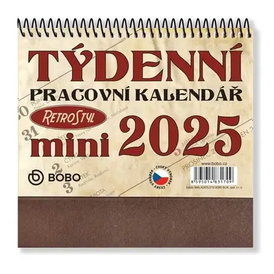 BOBO Pracovní kalendář MINI Retro 2025