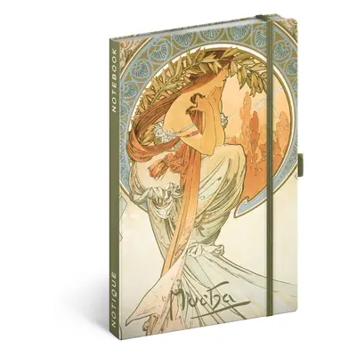 NOTIQUE Notes Alfons Mucha – Poezie, linkovaný, 13 x 21 cm