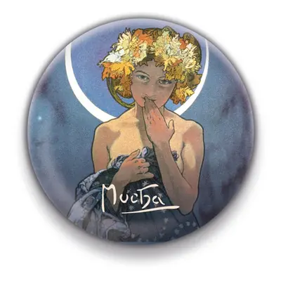 Magnet Alfons Mucha – Luna, kulatý, 5 cm