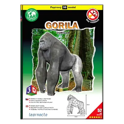 Gorila – Papírový 3D model/52 dílků