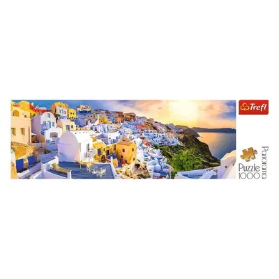 Trefl Puzzle Západ slunce na Santorini, Řecko 1000 dílků Panoramatické