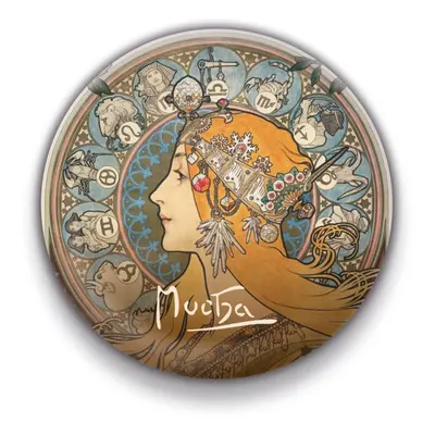 Magnet Alfons Mucha - Zodiak, kulatý, 5 cm