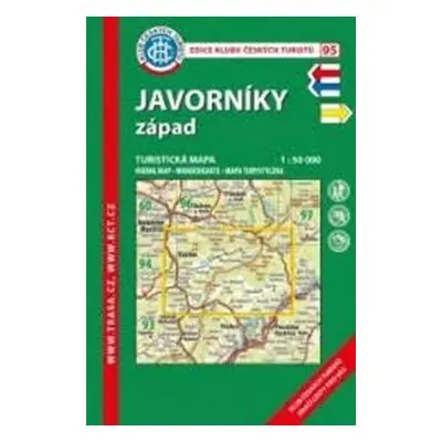 KČT 95 Javorníky západ 1:50 000/turistická mapa