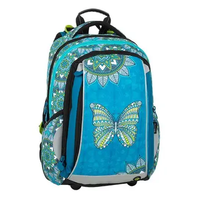 Bagmaster Dívčí školní batoh MERCURY 9 B TURQUOISE/WHIT