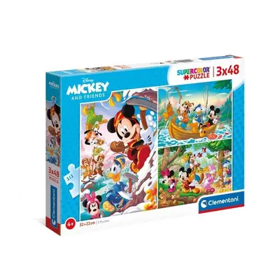 Clementoni Puzzle - Mickey a přátelé 3 x 48 dílků - Směr