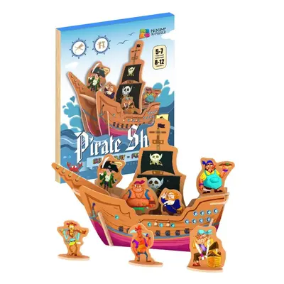 NiXiM Dřevěné 3D puzzle - Pirátská loď