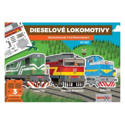 Dieselové lokomotivy - Jednoduché vystřihovánky