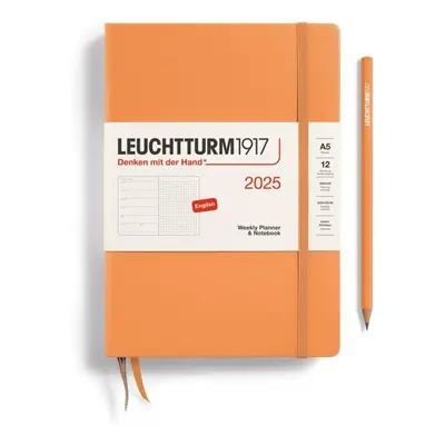 Leuchtturm1917 Weekly Planner & Notebook Medium (A5) 2025 Apricot - tečkovaný