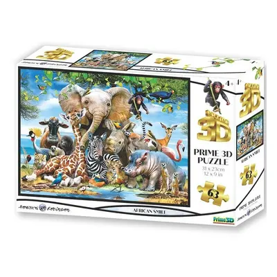 Puzzle 3D - Afrika úsměv 63 dílků - Kolektiv