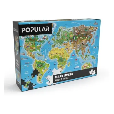 Popular Puzzle Mapa světa 160 dílků (CZ)