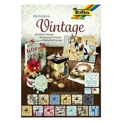 Folia Blok Designových papírů s motivem - Vintage 26 listů