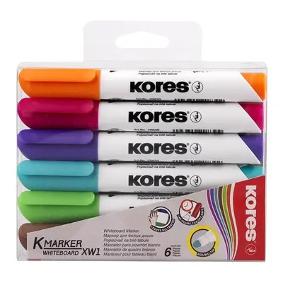 Kores K-MARKER Popisovač na bílé tabule, kulatý hrot 3 mm, mix 6 barev