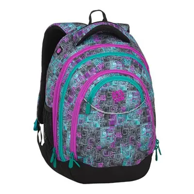 Bagmaster Dívčí studentský batoh ENERGY 9 C VIOLET/GREEN/GRAY