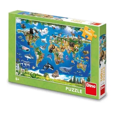 Puzzle XL Mapa zvířat 100 dílků