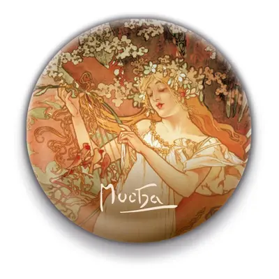 Magnet Alfons Mucha - Jaro, kulatý, 5 cm