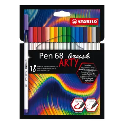 Fixa STABILO Pen 68 brush sada 18 ks v pouzdru"ARTY"