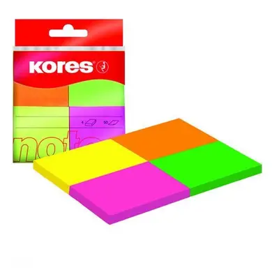 Kores Neonové bločky Multicolour 40x50 mm ve 4 barvách