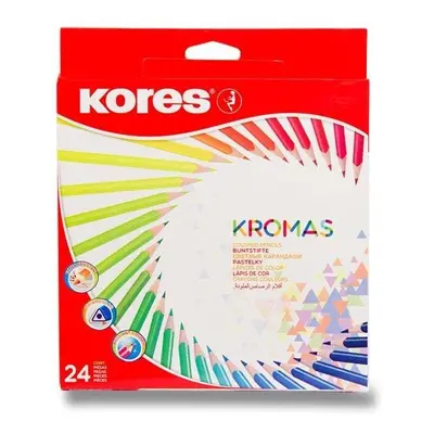 KROMAS, trojhranné pastelky 3 mm / 24 barev