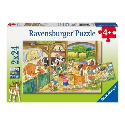 Ravensburger Puzzle - Den na farmě 2 x 24 dílků