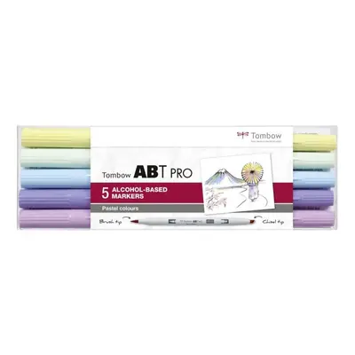 Tombow Oboustranný lihový fix ABT PRO - Pastel colors 5 ks