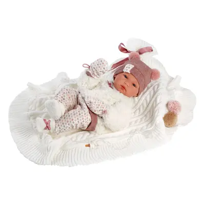 Llorens 63576 NEW BORN HOLČIČKA - realistická panenka miminko s celovinylovým tělem - 35 cm