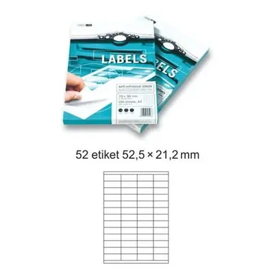 Etikety EUROLABELS - 52 etiket na A4 (100 ks), 140g