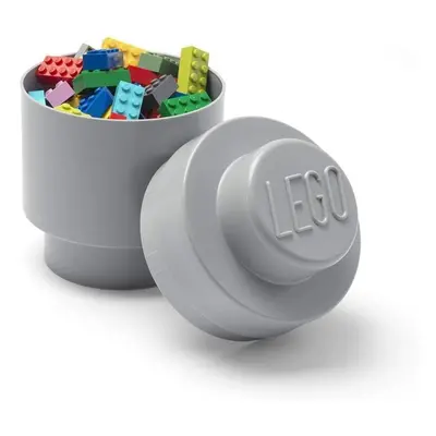 Úložný box LEGO kulatý - šedý