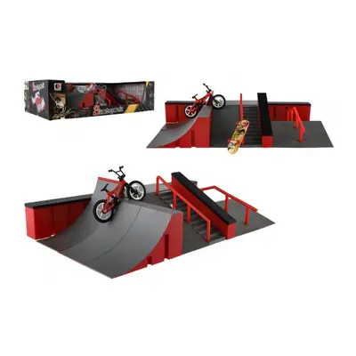 Skatepark - rampy,kolo prstové,skateboard prstový plast v krabici 44x12x25cm