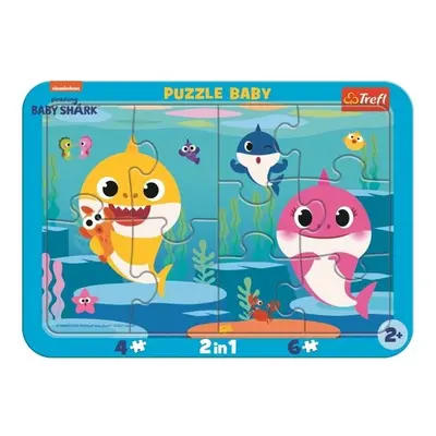 Baby puzzle Baby Shark: Šťastní žraloci 2v1