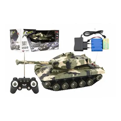 Tank RC plast 27cm 27MHz na baterie+dobíjecí pack se zvukem v krabici 37x17x19cm