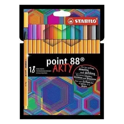 Popisovač STABILO point liner 88 sada 18 ks v pouzdru "ARTY"