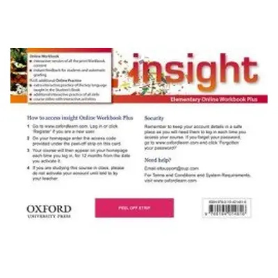 Insight Elementary Online Workbook & Online Practice (Access Code Card)