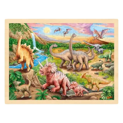 Dřevěné puzzle Dinosauří stezka 96 dílků