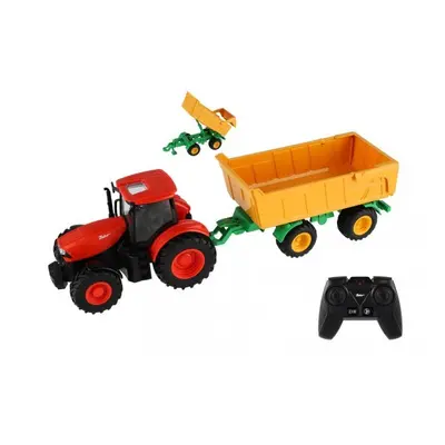 Traktor Zetor RC s valníkem plast 42cm 2,4GHz dobíjecí pack + baterie se zvukem v krabici