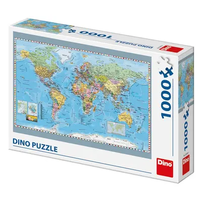 Mapa světa politická: puzzle 1000 dílků - Dino