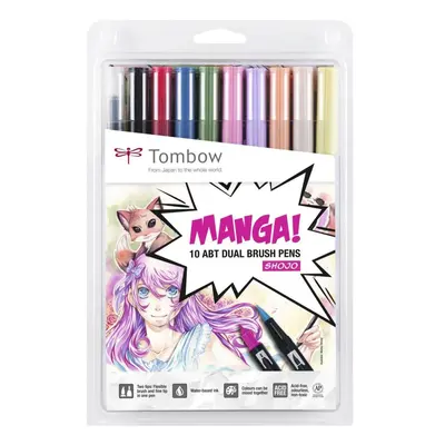 Tombow Oboustranný štětcový fix ABT - Manga Shojo 10 ks