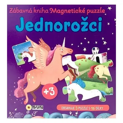 Zábavná magnetická kniha Jednorožci - čti a skládej