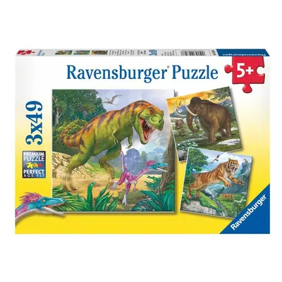 Puzzle Dinosauři a čas/3x49 dílků