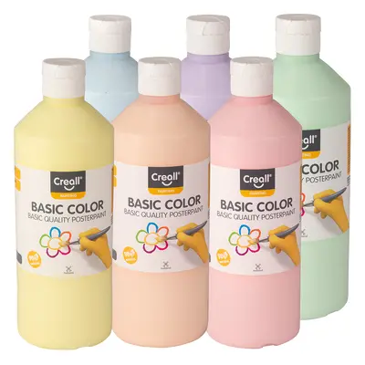 Creall temperové barvy Pastel, 6 x 500 ml, mix pastelových barev